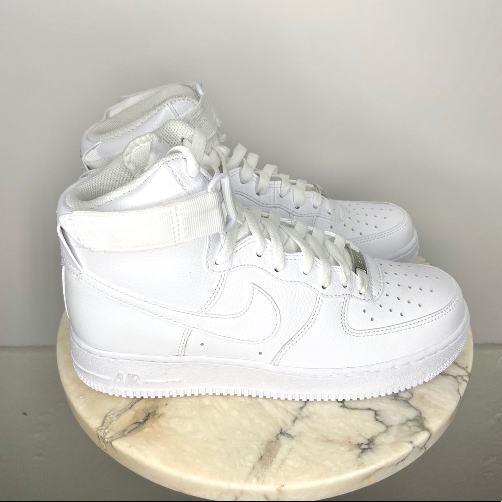 SOLD Nike Air Force 1 07' High Tops White Sneakers - Picture 2 of 6